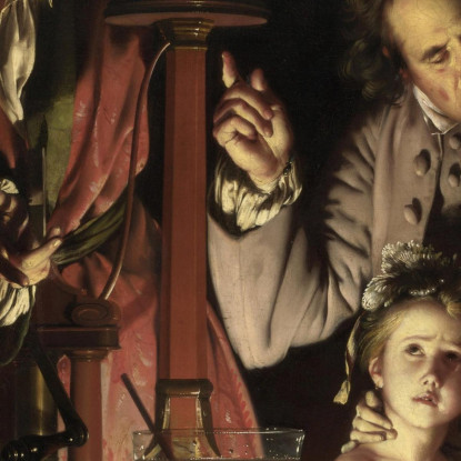 Un Esperimento Su Un Uccello Nella Pompa Pneumatica Joseph Wright of Derby jwd7 quadro stampato su tela