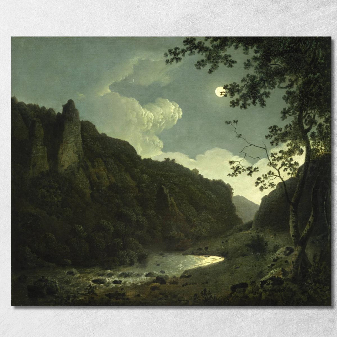 Dovedale Al Chiaro Di Luna Joseph Wright of Derby jwd12 quadro stampato su tela Dovedale Al Chiaro Di Luna Joseph Wright of Derby jwd12 quadro stampato su tela