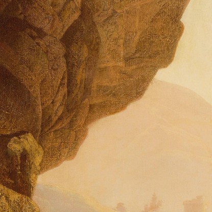Grotta Sul Mare Nel Regno Di Napoli Con Banditi Al Tramonto Joseph Wright of Derby jwd19 quadro stampato su tela