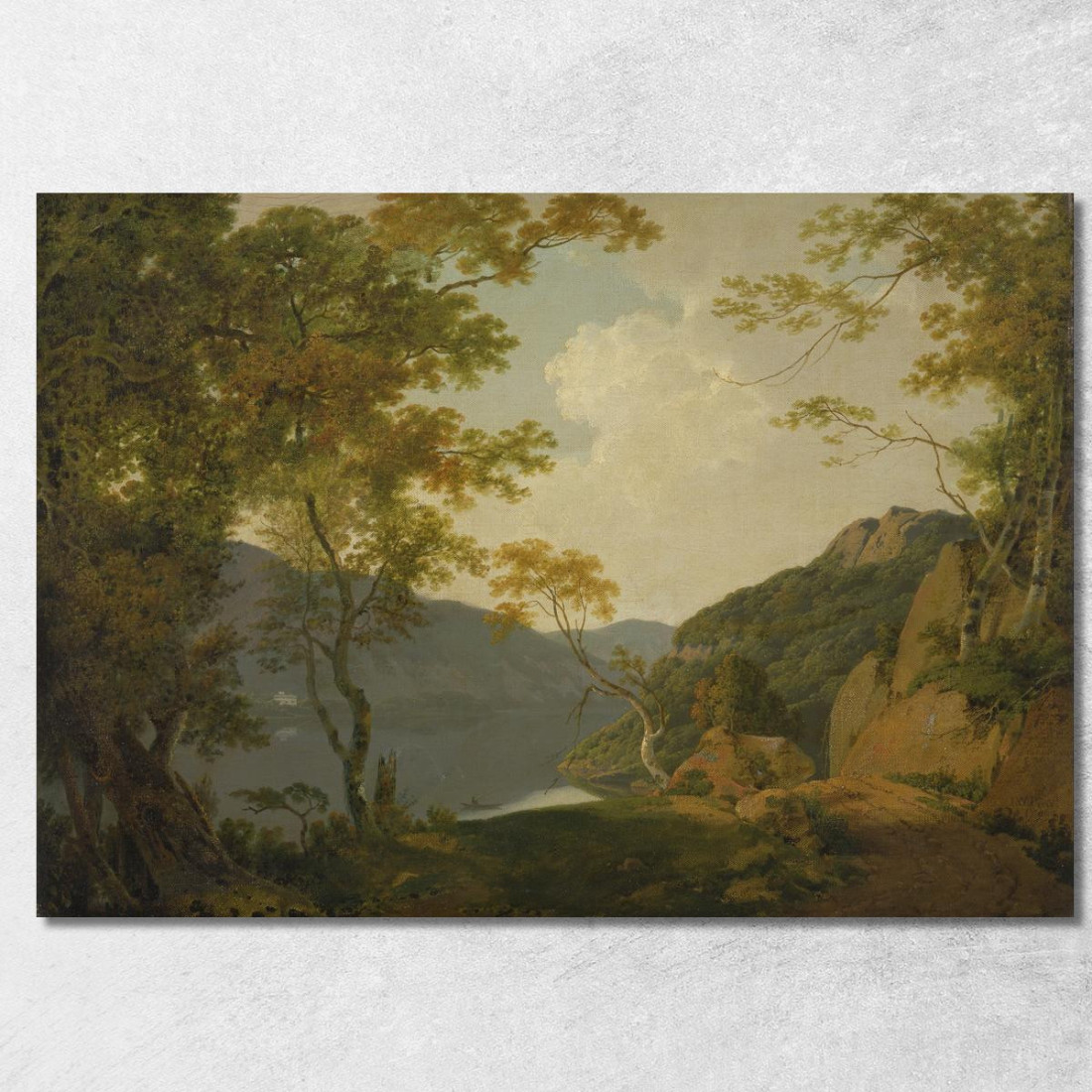 Scena Lacustre Joseph Wright of Derby jwd25 quadro stampato su tela Scena Lacustre Joseph Wright of Derby jwd25 quadro stampato su tela