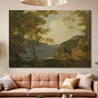 Scena Lacustre Joseph Wright of Derby jwd25 quadro stampato su tela
