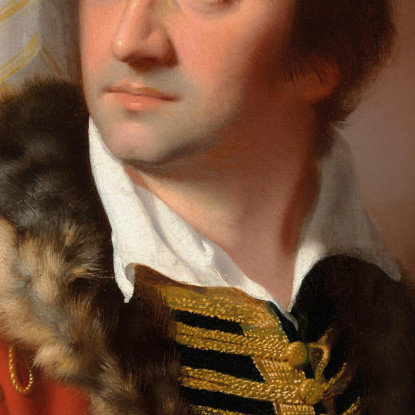 Ritratto Di Un Gentiluomo Con Cappotto Rosso Bordato Di Pelliccia Joseph Wright of Derby jwd35 quadro stampato su tela