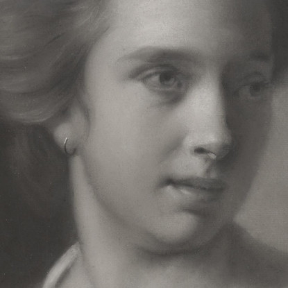 Ritratto Di Una Donna Con La Testa Rivolta A Destra E Un Orecchino Joseph Wright of Derby jwd37 quadro stampato su tela