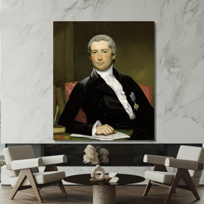 Ritratto Del Generale Giles Joseph Wright of Derby jwd42 quadro stampato su tela
