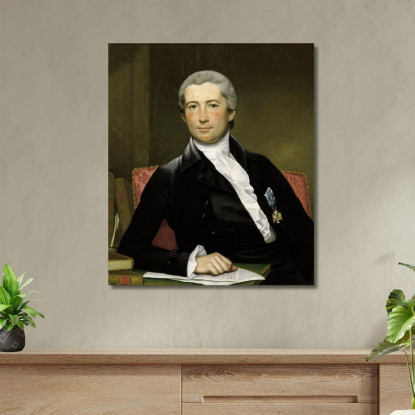 Ritratto Del Generale Giles Joseph Wright of Derby jwd42 quadro stampato su tela