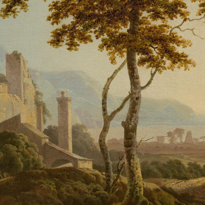 Veduta Di San Felice Circeo Vicino A Gaeta Joseph Wright of Derby jwd66 quadro stampato su tela