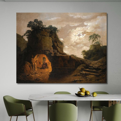 La Tomba Di Virgilio Al Chiaro Di Luna Joseph Wright of Derby jwd68 quadro stampato su tela
