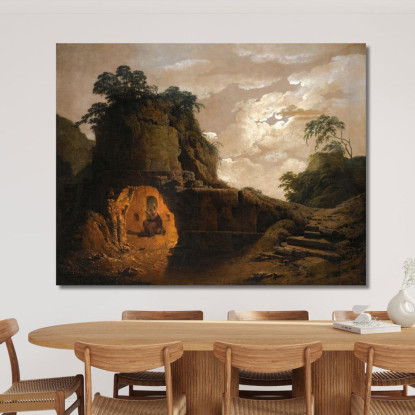 La Tomba Di Virgilio Al Chiaro Di Luna Joseph Wright of Derby jwd68 quadro stampato su tela