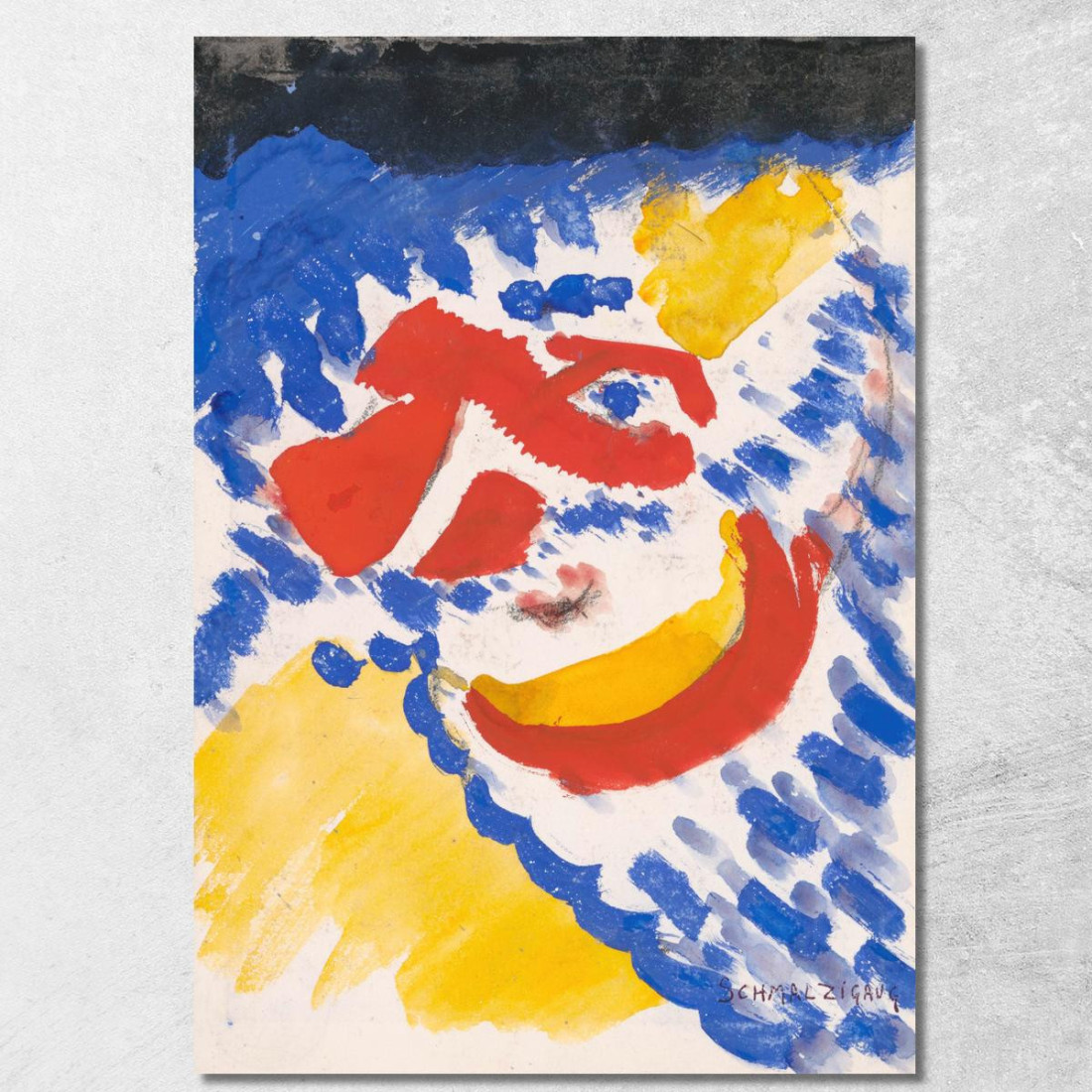 Figure Blu Rosse E Gialle Jules Schmalzigaug jsh1 quadro stampato su tela Figure Blu Rosse E Gialle Jules Schmalzigaug jsh1 quadro stampato su tela