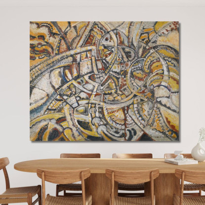Composizione Futurista Jules Schmalzigaug jsh8 quadro stampato su tela