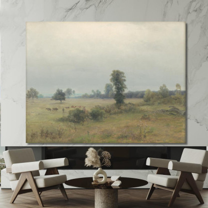 Paesaggio Con Mucche Al Pascolo Ľudovít Čordák lco41 quadro stampato su tela