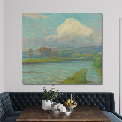Paesaggio Con Fiume Ľudovít Čordák lco42 quadro stampato su tela