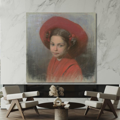 Ritratto Della Figlia Dell'Artista Georgina Ľudovít Čordák lco56 quadro stampato su tela