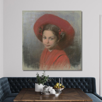 Ritratto Della Figlia Dell'Artista Georgina Ľudovít Čordák lco56 quadro stampato su tela