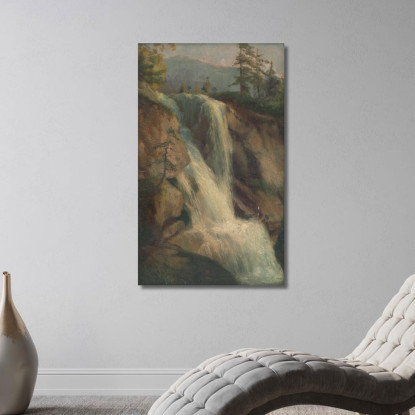 Cascata Ľudovít Čordák lco87 quadro stampato su tela