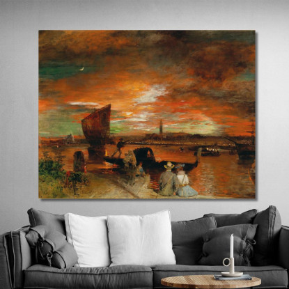 Una Scena Al Crepuscolo A Venezia Oswald Achenbach oac2 quadro stampato su tela