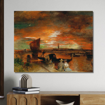 Una Scena Al Crepuscolo A Venezia Oswald Achenbach oac2 quadro stampato su tela
