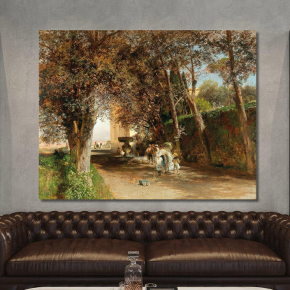 Pomeriggio Nel Parco Di Villa Torlonia A Frascati Oswald Achenbach oac7 quadro stampato su tela