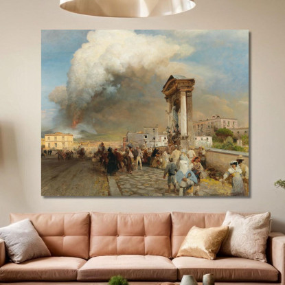 Eruzione Del Vesuvio Oswald Achenbach oac10 quadro stampato su tela