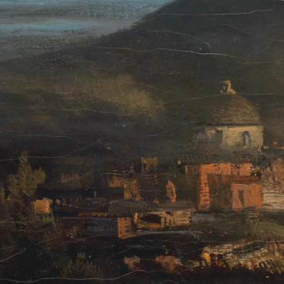 Fuochi D'Artificio A Torre Annunziata Oswald Achenbach oac16 quadro stampato su tela