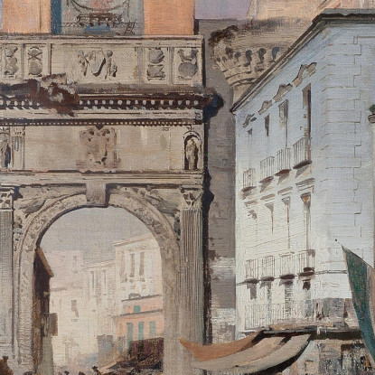 Andando Al Mercato Oswald Achenbach oac19 quadro stampato su tela