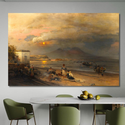 Golfo Di Napoli Oswald Achenbach oac20 quadro stampato su tela