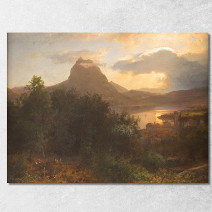Vendemmia Alla Sera Oswald Achenbach oac21 quadro stampato su tela
