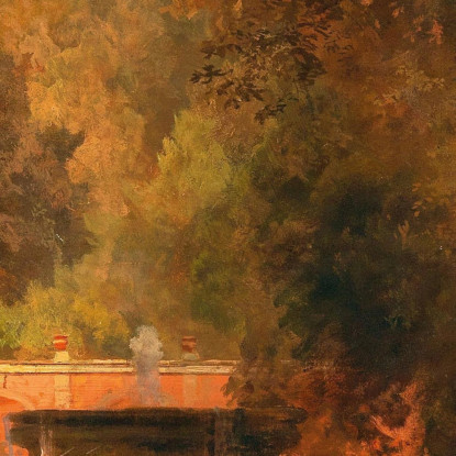 Nel Parco Presso La Fontana Di Villa Torlonia A Frascati Vicino Roma Oswald Achenbach oac22 quadro stampato su tela
