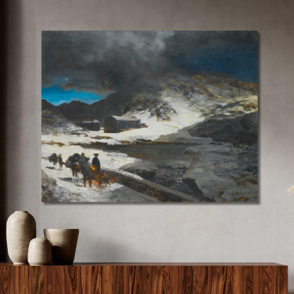 Il Grande Ospizio Del San Bernardo Nelle Alpi Oswald Achenbach oac33 quadro stampato su tela