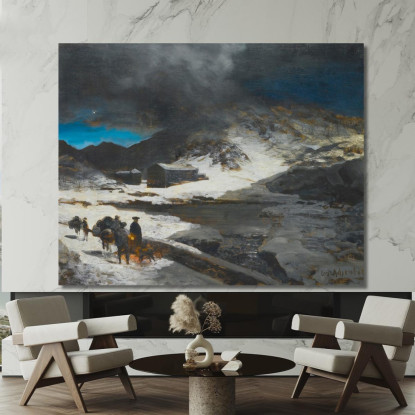Il Grande Ospizio Del San Bernardo Nelle Alpi Oswald Achenbach oac33 quadro stampato su tela