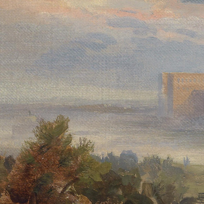 Via Cassia Vicino A Roma Oswald Achenbach oac35 quadro stampato su tela