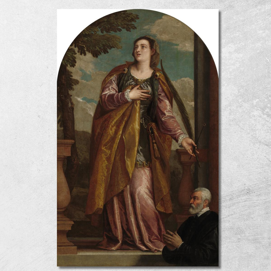 Santa Lucia E Un Donatore Paolo Veronese pvr32 quadro stampato su tela Santa Lucia E Un Donatore Paolo Veronese pvr32 quadro stampato su tela