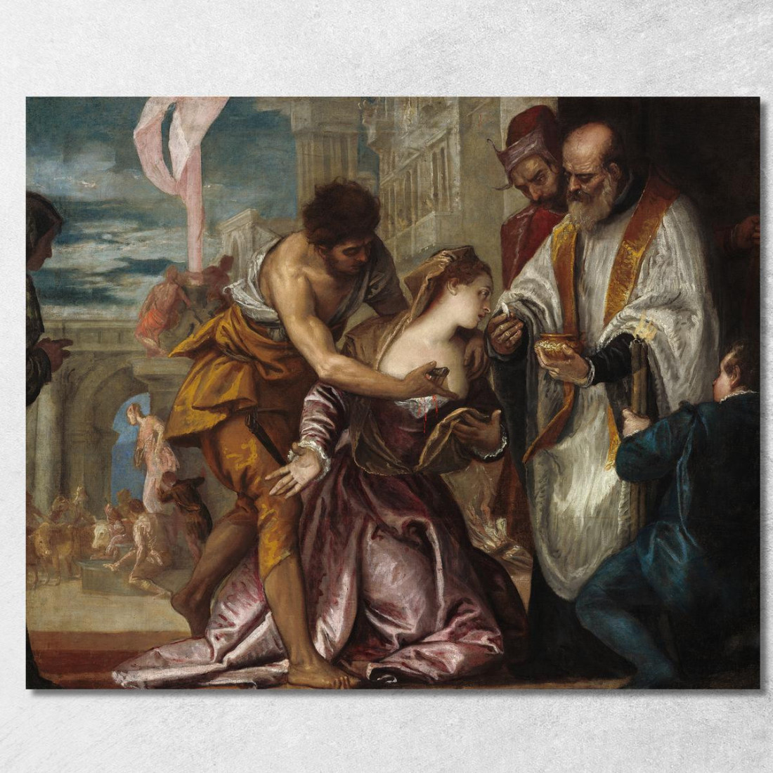 Il Martirio E L'Ultima Comunione Di Santa Lucia Paolo Veronese pvr40 quadro stampato su tela Il Martirio E L'Ultima Comunione Di Santa Lucia Paolo Veronese pvr40 quadro stampato su tela