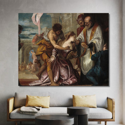 Il Martirio E L'Ultima Comunione Di Santa Lucia Paolo Veronese pvr40 quadro stampato su tela