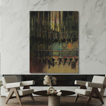 Interno Della Cattedrale Ramón Casas rcs7 quadro stampato su tela