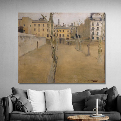Cortile Della Vecchia Prigione Di Barcellona Ramón Casas rcs9 quadro stampato su tela