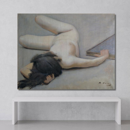 Nudo Femminile Ramón Casas rcs14 quadro stampato su tela