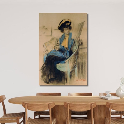 Mademoiselle Clo-Clo Ramón Casas rcs20 quadro stampato su tela