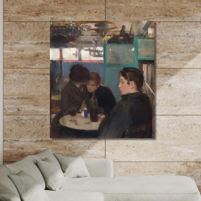 Interno Del Moulin De La Galette Ramón Casas rcs22 quadro stampato su tela