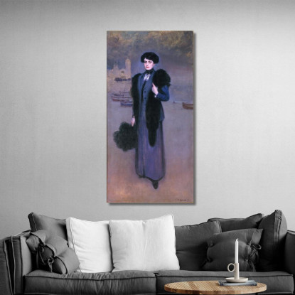 Ritratto Di Dolors Vidal Ramón Casas rcs29 quadro stampato su tela