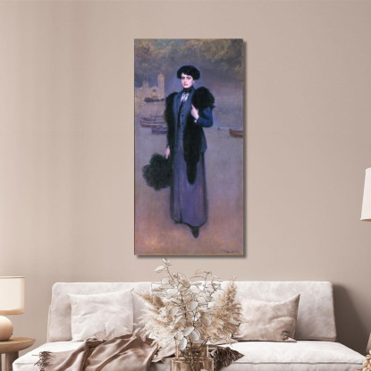 Ritratto Di Dolors Vidal Ramón Casas rcs29 quadro stampato su tela