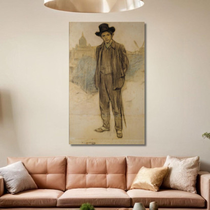 Ritratto Di Pablo Picasso Ramón Casas rcs31 quadro stampato su tela
