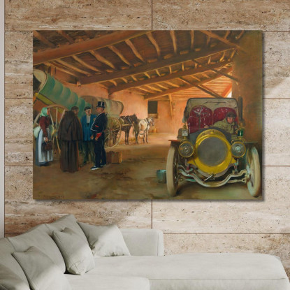 La Rimessa Ramón Casas rcs40 quadro stampato su tela