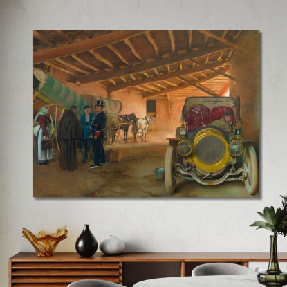 La Rimessa Ramón Casas rcs40 quadro stampato su tela