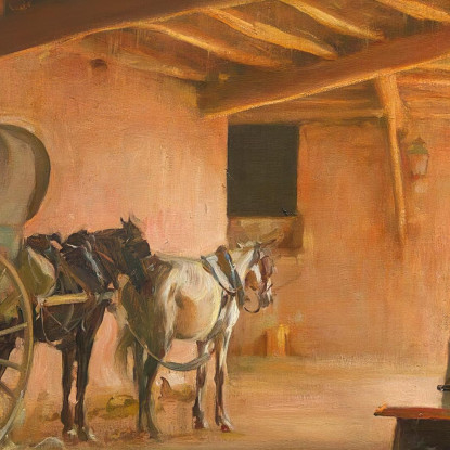 La Rimessa Ramón Casas rcs40 quadro stampato su tela