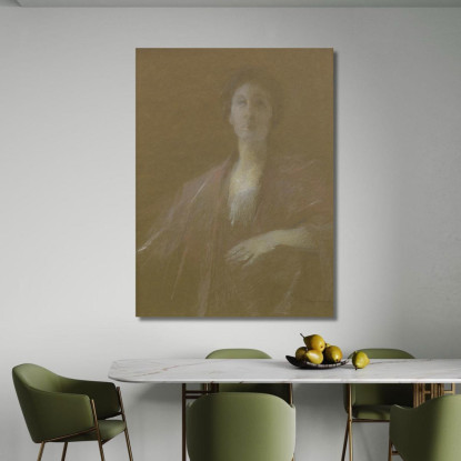 Un Momento Riflessivo Thomas Wilmer Dewing twd2 quadro stampato su tela
