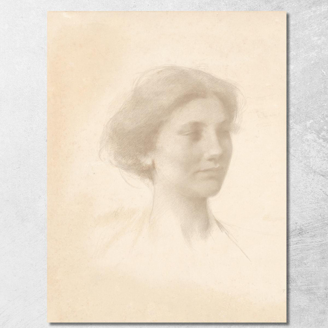 Testa Di Una Ragazza Thomas Wilmer Dewing twd6 quadro stampato su tela Testa Di Una Ragazza Thomas Wilmer Dewing twd6 quadro stampato su tela