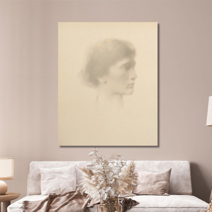 Testa Di Una Donna Thomas Wilmer Dewing twd7 quadro stampato su tela