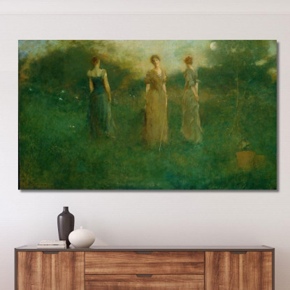 Nel Giardino Thomas Wilmer Dewing twd9 quadro stampato su tela