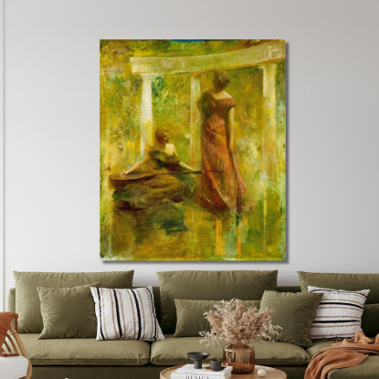 Musica Thomas Wilmer Dewing twd17 quadro stampato su tela